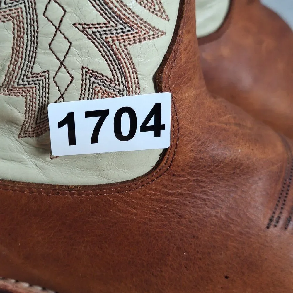 Tony Lama Buckaroo Men's 11D Western Cowboy Boots Brown Leather Made in USA